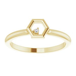 14K Yellow .0075 CT Diamond Stackable Honeycomb Ring - BN & CO JEWELRY