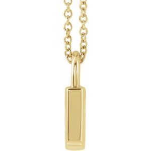14K Yellow 12.02x8 mm Engravable Lock 16-18" Necklace - BN & CO JEWELRY