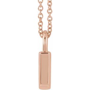 14K Rose 12.02x8 mm Engravable Lock 16-18" Necklace - BN & CO JEWELRY
