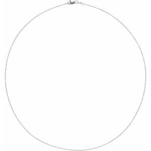 10K White 1 mm Diamond-Cut Cable 24" Chain - BN & CO JEWELRY