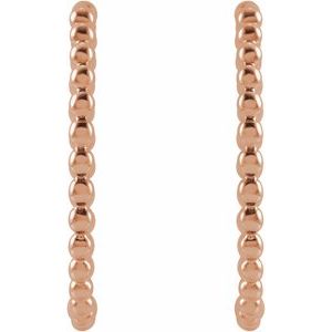 14K Rose Beaded 20 mm Hoop Earrings - BN & CO JEWELRY