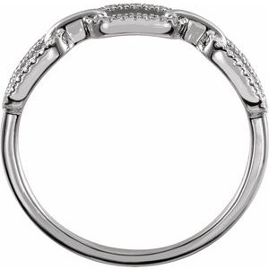 Sterling Silver 1/6 CTW Natural Diamond Chain Link Ring - BN & CO JEWELRY