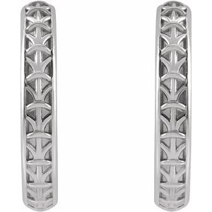 Sterling Silver 13.5 mm Geometric Hoop Earrings - BN & CO JEWELRY