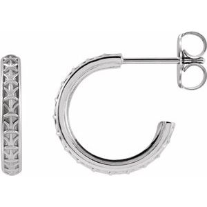 Sterling Silver 13.5 mm Geometric Hoop Earrings - BN & CO JEWELRY