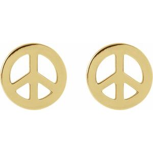 14K Yellow Tiny Peace Earrings - BN & CO JEWELRY