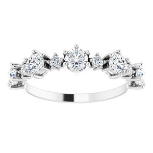 14K White 1 CTW Lab-Grown Diamond Anniversary Band - BN & CO JEWELRY