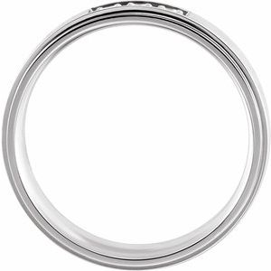 14K White 1/10 CTW Natural Diamond Flat Edge Band Size 10 - BN & CO JEWELRY