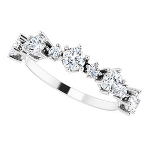 14K White 1 CTW Lab-Grown Diamond Anniversary Band - BN & CO JEWELRY