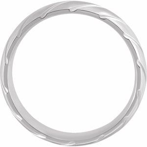 14K White 6 mm Grooved Band Size 11 - BN & CO JEWELRY