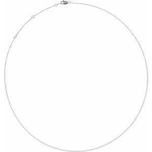 10K White 1 mm Diamond-Cut Cable 24" Chain - BN & CO JEWELRY