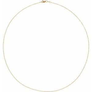 14K Yellow 1 mm Adjustable Diamond-Cut Cable 16-18" Chain - BN & CO JEWELRY