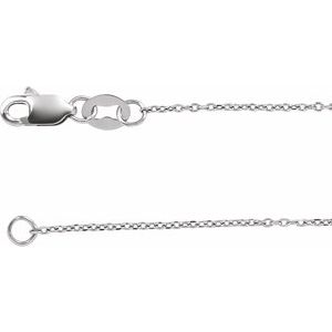 10K White 1 mm Diamond-Cut Cable 24" Chain - BN & CO JEWELRY