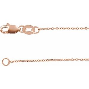 10K Rose 1 mm Diamond-Cut Cable 18" Chain - BN & CO JEWELRY