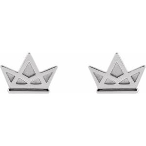 Sterling Silver Tiny Crown Earrings - BN & CO JEWELRY