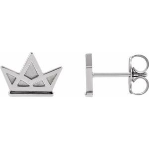 Sterling Silver Tiny Crown Earrings - BN & CO JEWELRY
