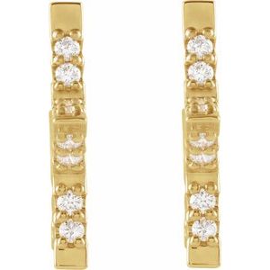 14K Yellow 3/8 CTW Natural Diamond Star Hoop Earrings - BN & CO JEWELRY