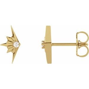 14K Yellow .03 CTW Natural Diamond Starburst Earrings - BN & CO JEWELRY