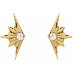 14K Yellow .03 CTW Natural Diamond Starburst Earrings - BN & CO JEWELRY