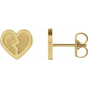 14K Yellow Tiny Heart Earrings - BN & CO JEWELRY