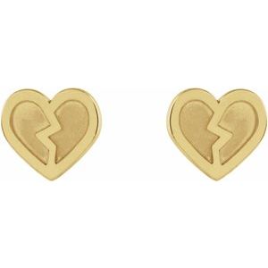 14K Yellow Tiny Heart Earrings - BN & CO JEWELRY