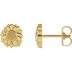 14K Yellow Tiny Sunflower Earrings - BN & CO JEWELRY