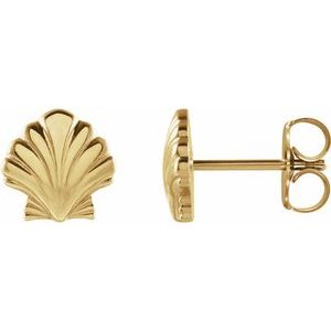14K Yellow Tiny Shell Earrings - BN & CO JEWELRY