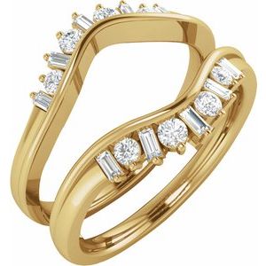 14K Yellow 3/8 CTW Natural Diamond Ring Guard - BN & CO JEWELRY