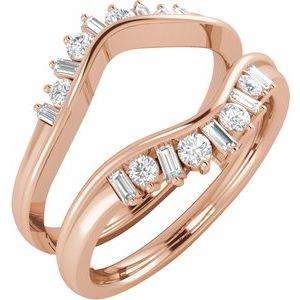 14K Rose 3/8 CTW Natural Diamond Ring Guard - BN & CO JEWELRY