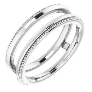 14K White Milgrain Ring Guard - BN & CO JEWELRY