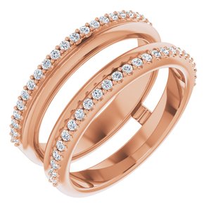 14K Rose 1/3 CTW Natural Diamond Knife-Edge Ring Guard - BN & CO JEWELRY