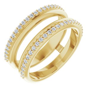 14K Yellow 1/3 CTW Natural Diamond Knife-Edge Ring Guard - BN & CO JEWELRY