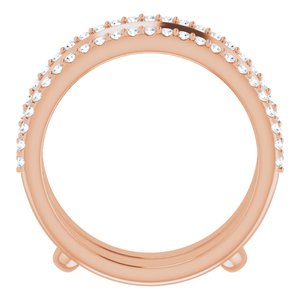 14K Rose 1/3 CTW Natural Diamond Knife-Edge Ring Guard - BN & CO JEWELRY
