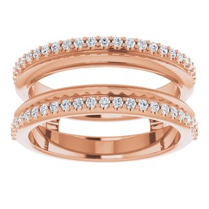 14K Rose 1/3 CTW Natural Diamond Knife-Edge Ring Guard - BN & CO JEWELRY