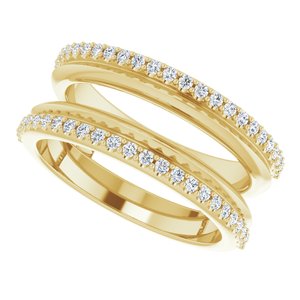 14K Yellow 1/3 CTW Natural Diamond Knife-Edge Ring Guard - BN & CO JEWELRY