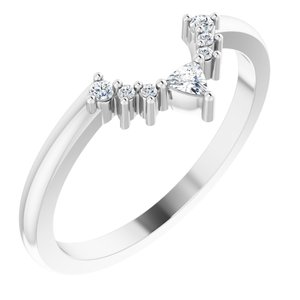 14K White 1/10 CTW Natural Diamond Contour Band - BN & CO JEWELRY