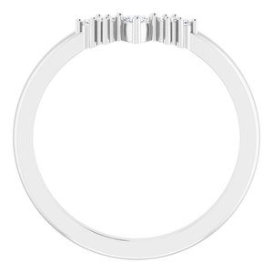 14K White 1/10 CTW Natural Diamond Contour Band - BN & CO JEWELRY