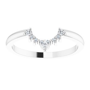 14K White 1/10 CTW Natural Diamond Contour Band - BN & CO JEWELRY