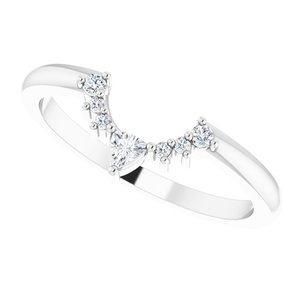 14K White 1/10 CTW Natural Diamond Contour Band - BN & CO JEWELRY