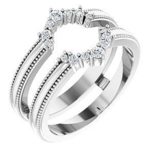 14K White 1/6 CTW Natural Diamond Ring Guard - BN & CO JEWELRY
