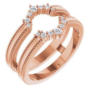 14K Rose 1/6 CTW Natural Diamond Ring Guard - BN & CO JEWELRY