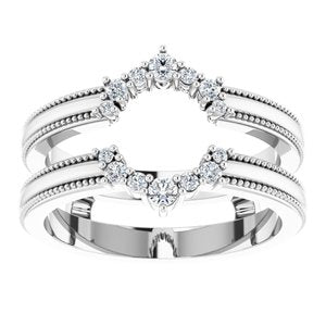 14K White 1/6 CTW Natural Diamond Ring Guard - BN & CO JEWELRY