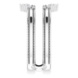 14K White 1/6 CTW Natural Diamond Ring Guard - BN & CO JEWELRY