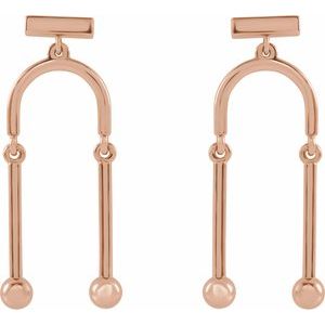 14K Rose Mobile Earrings - BN & CO JEWELRY