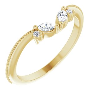 14K Yellow 1/8 CTW Natural Diamond Contour Band - BN & CO JEWELRY