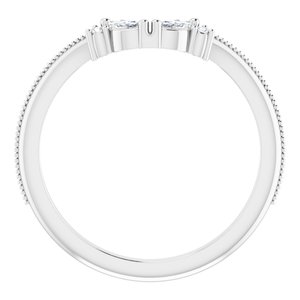 14K White 1/8 CTW Natural Diamond Contour Band - BN & CO JEWELRY
