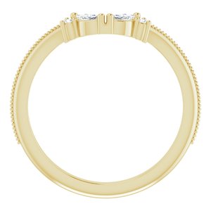 14K Yellow 1/8 CTW Natural Diamond Contour Band - BN & CO JEWELRY