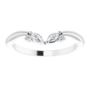 14K White 1/8 CTW Natural Diamond Contour Band - BN & CO JEWELRY