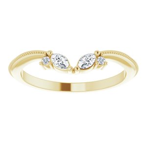 14K Yellow 1/8 CTW Natural Diamond Contour Band - BN & CO JEWELRY