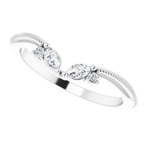 14K White 1/8 CTW Natural Diamond Contour Band - BN & CO JEWELRY