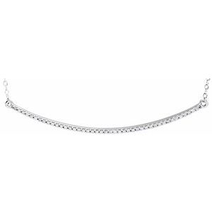 14K White 1/6 CTW Natural Diamond Bar 16-18" Necklace - BN & CO JEWELRY